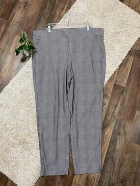 Torrid 3X Tall Black White Glen Plaid Pull-On High-Rise Luxe Ponte Skinny Pants